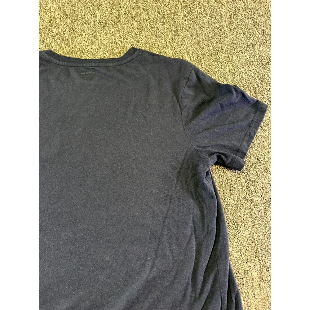 Lacoste Sleepwear Top Mens Large Navy Blue Cotton Blend Pocket Embroidered Logo